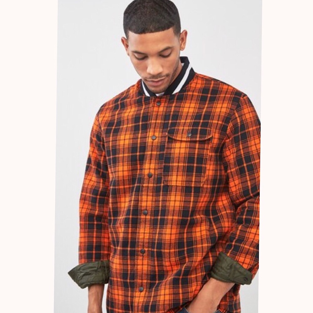 25 - CONVERSE Reversible Quilted Flannel Shirt Jacket Green Size S - Picture 3 of 8